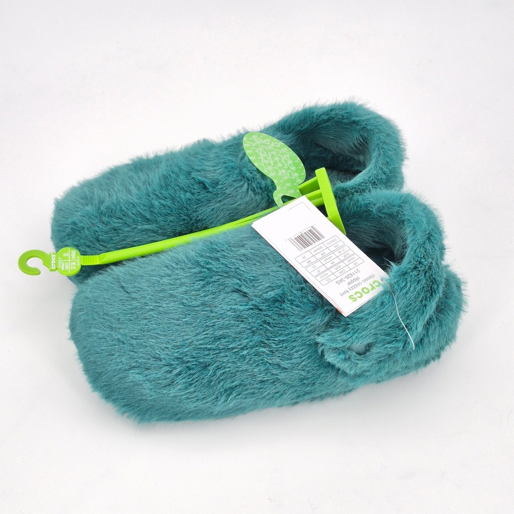 Crocs Classic Cozzzy Luxe Slipper Adult Women's Size 7 Hosta Turquoise Teal - Picture 13 of 16